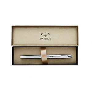 53% off Parker IM Premium Shiny Chrome Metal Chiseled, Fountain Pen, Medium nib with Blue ink (S0908630)