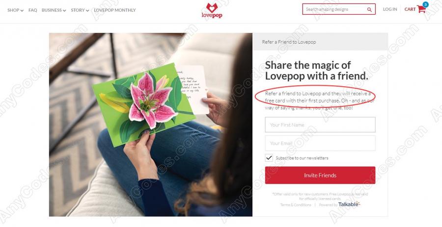 Lovepop Promo Code Coupon Code 2019 Free US Shipping By AnyCodes
