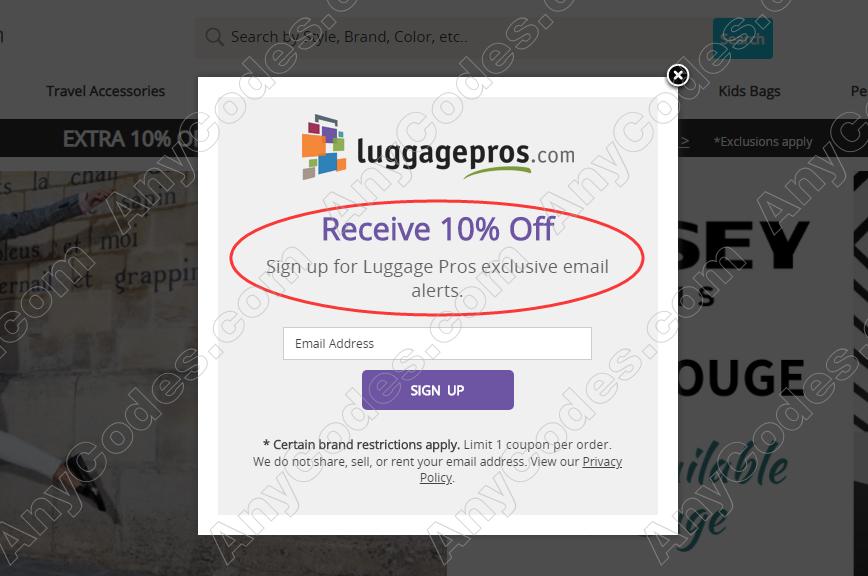 away luggage coupons 2019