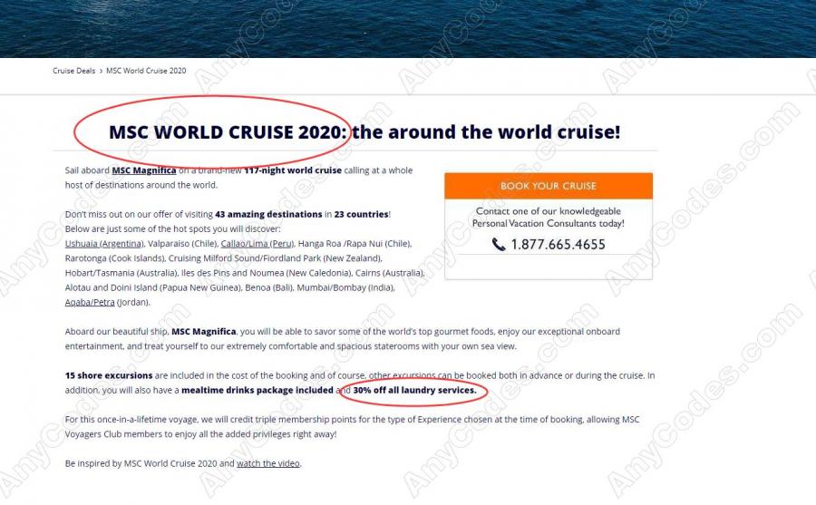 MSC Cruises Coupon and Promo Code March 2020 by AnyCodes